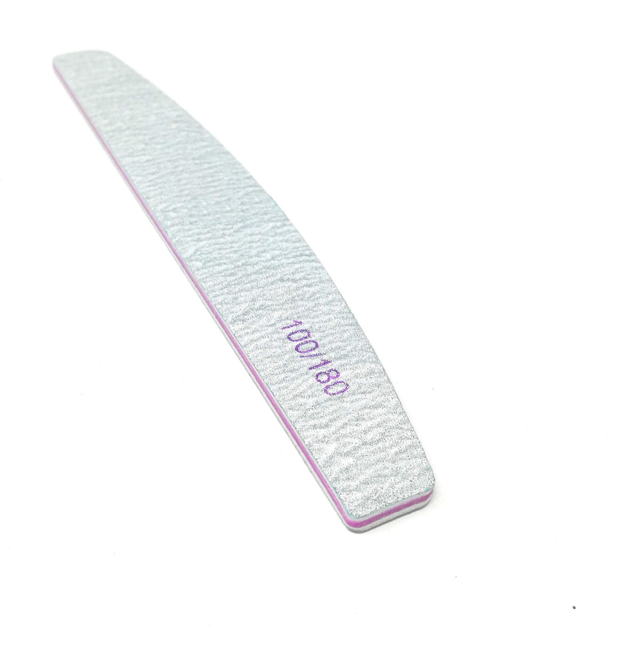 TEMPO DI SALDI Set 50 Lime per Unghie 100 180 Bilaterali a Doppia Grana, Lima per Unghie Professionale, Limetta Curva ideale per Nail Art e Set Manicure
