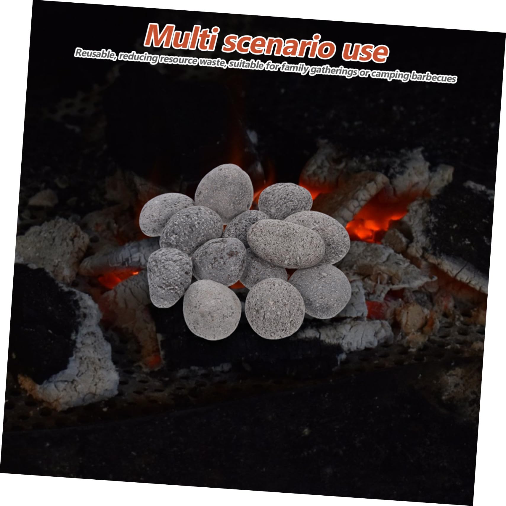 Pietre Vulcaniche per Braciere, 1 Sacchetto in Roccia Vulcanica | Camini senza Canna Fumaria, Uso Indoor e Campeggio, Manutenzione Ridotta, Lunga Durata, Finitura Naturale