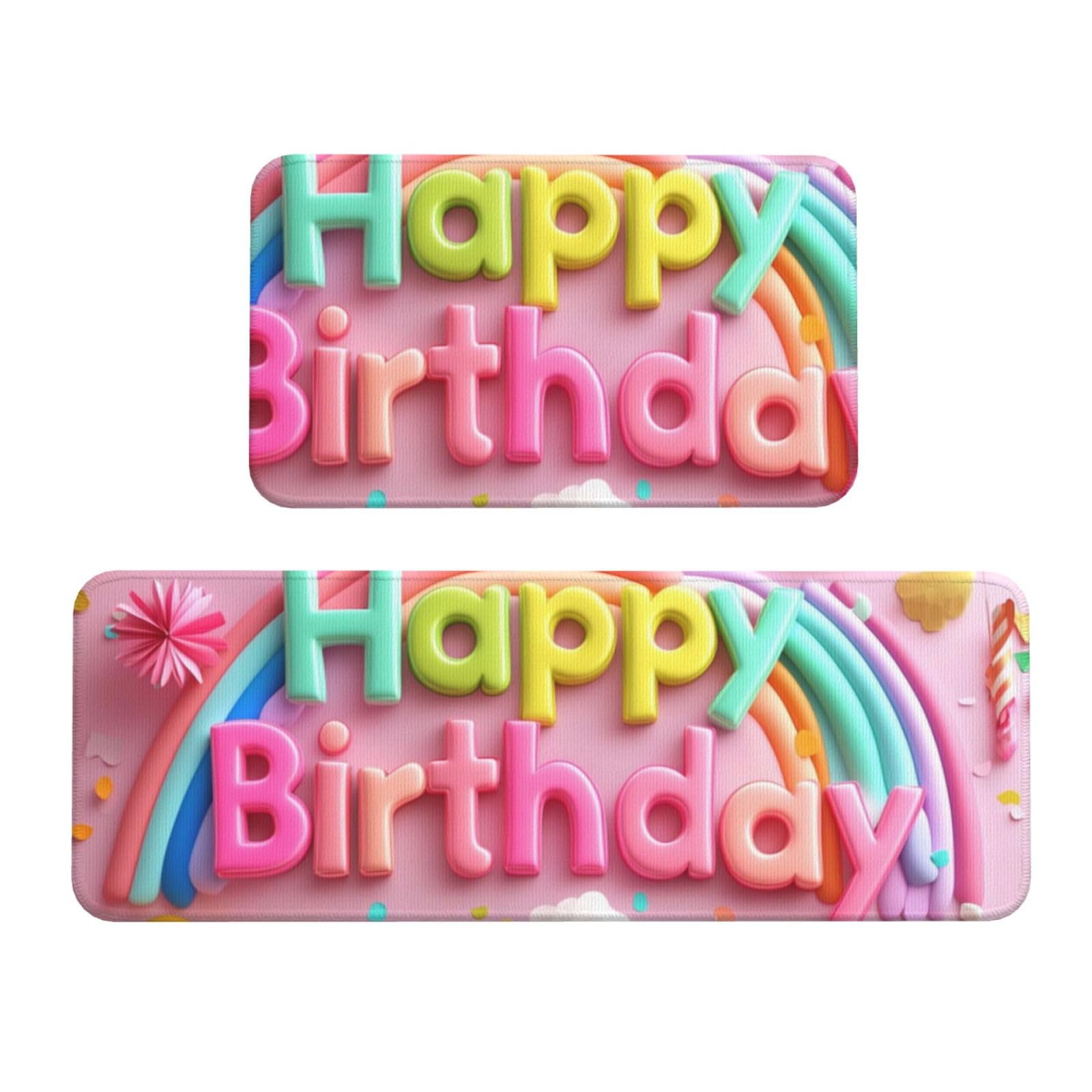 Tapetes de cocina acolchados Rainbow Cloud con base antideslizante y textura suave