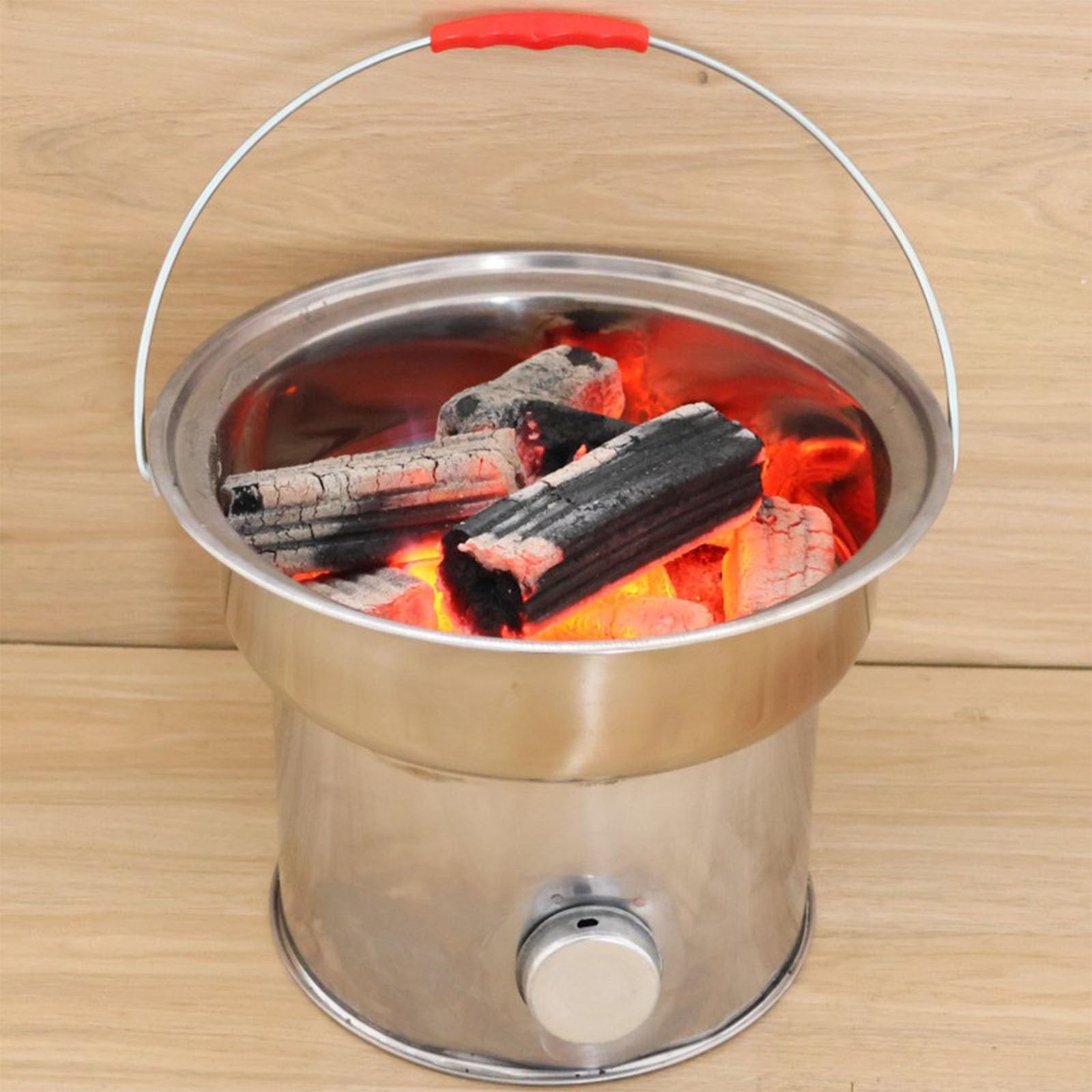 Incinérateur à barillet en métal épais - Réchaud de camp portable avec couvercle et gril, foyer extérieur idéal pour la combustion du bois dans la maison et le jardin, pot à feu durable pour