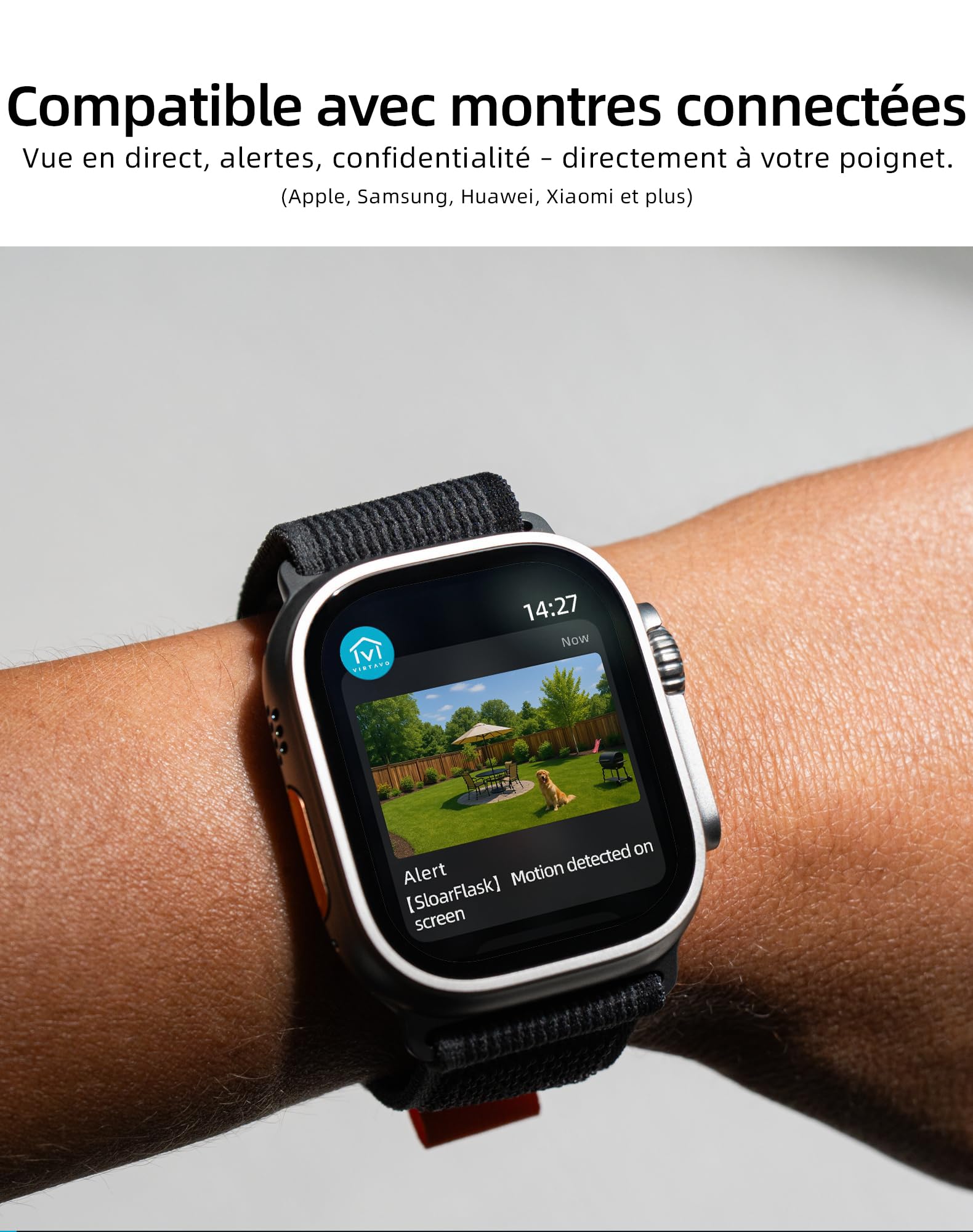 VIRTAVO 2K Camera Surveillance WiFi Extérieure sans Fil Batterie, Vision Nocturne Couleur Starlight, PIR Détection Mouvement, Étanche, Audio Bidirectionnel, VF1