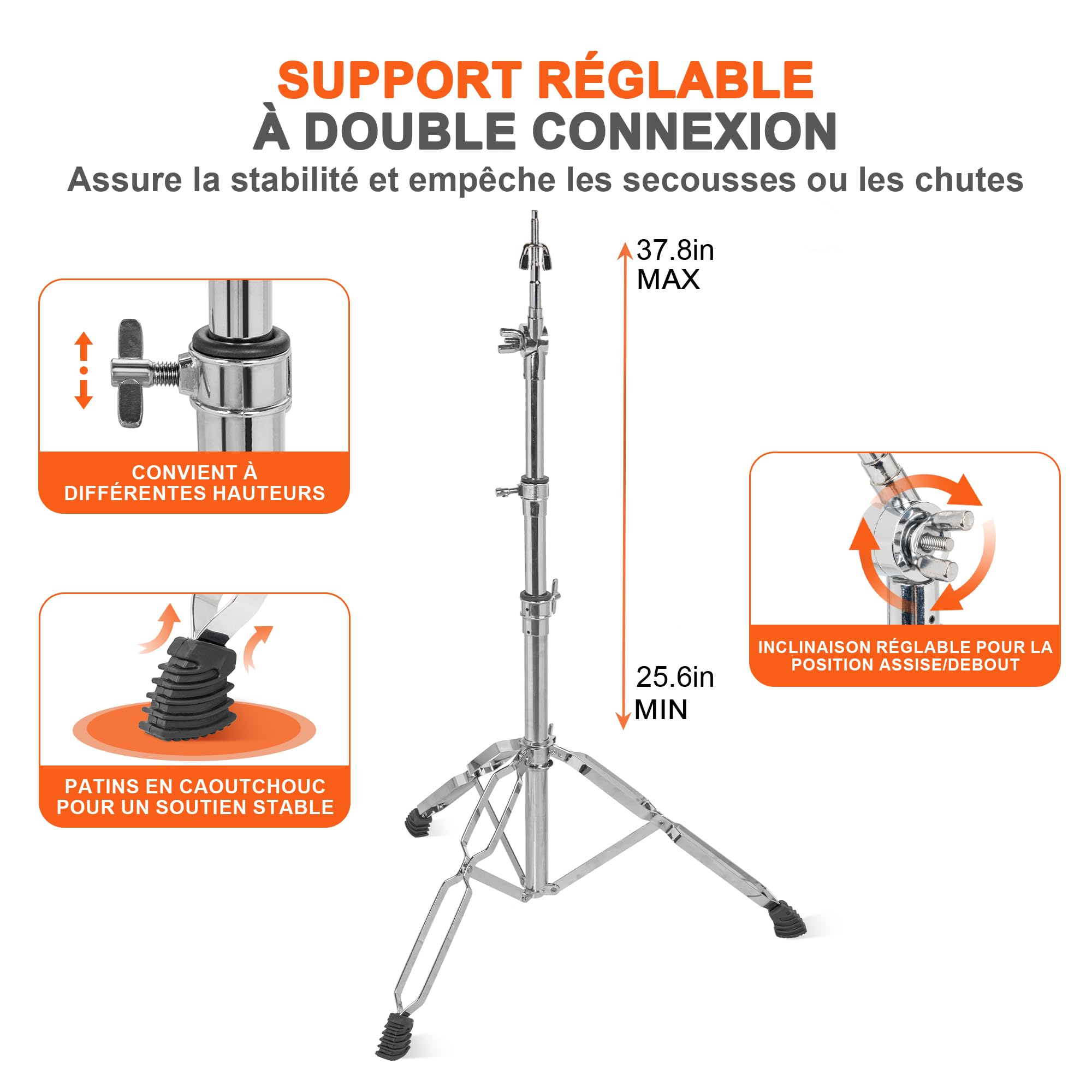 OUUTMEE Xylophone Glockenspiel à 32 Notes Pliable avec support Réglable en Hauteur, Glockenspiel avec 4 Maillets et Un Sac de Transport pour Enfants et Adultes, Instrument de Percussion Professionnel
