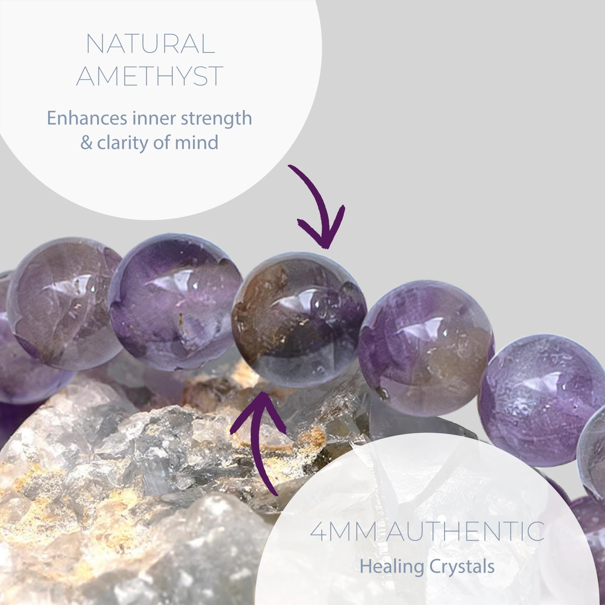 Natural Healing Gemstone Bracelet 4mm Beads, Womens & Mens, Inc Gift Box — view 3