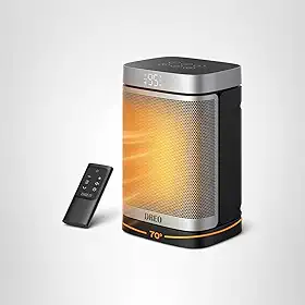 Dreo Aquecedor de espaço, aquecedores elétricos portáteis de 1500 W para uso interno, aquecedor de cerâmica PTC para escritório com controle remoto, termostato, oscilação de 70°, temporizador de 12H,