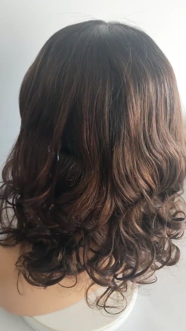 Amazon.com : 4/30 Brown Water Wave Bob Wig Pre Plucked  display picture 1