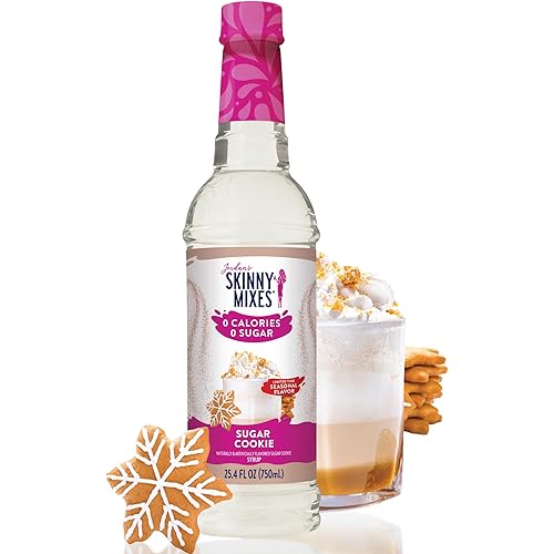 Jordan’s Skinny Mixes Sugar Free Coffee Syrup, Holiday Sugar Cookie Coffee Flavoring Syrup, Zero Calorie Drink Mix for Lattes, Baking, Protein Shake, Dairy & Gluten Free, Kosher, 25.4 Fl Oz