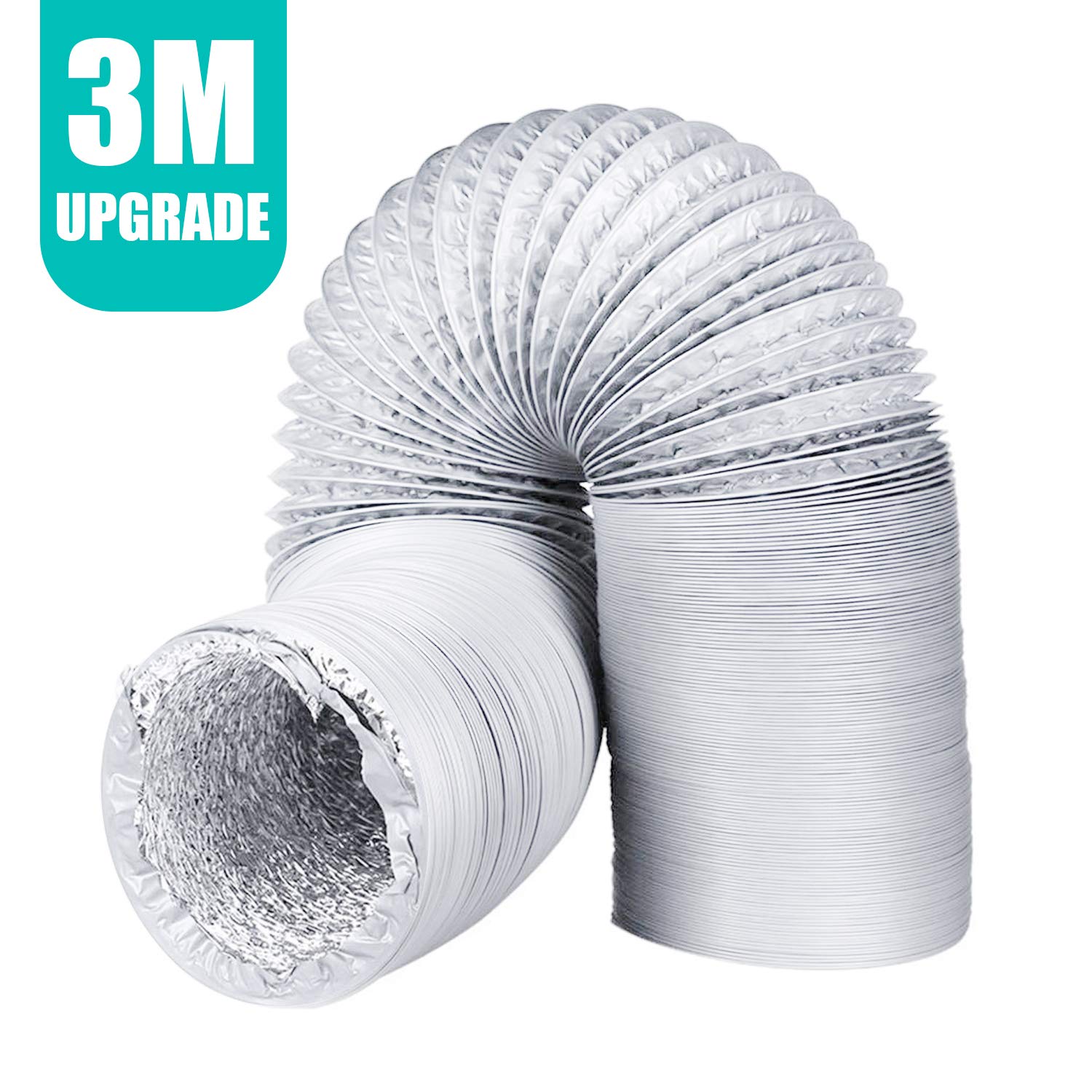 Buy H HOMEWINS Aluminium Ventilation Ducting ø125mm, 3m Universal Flexible PVC Vent Hose