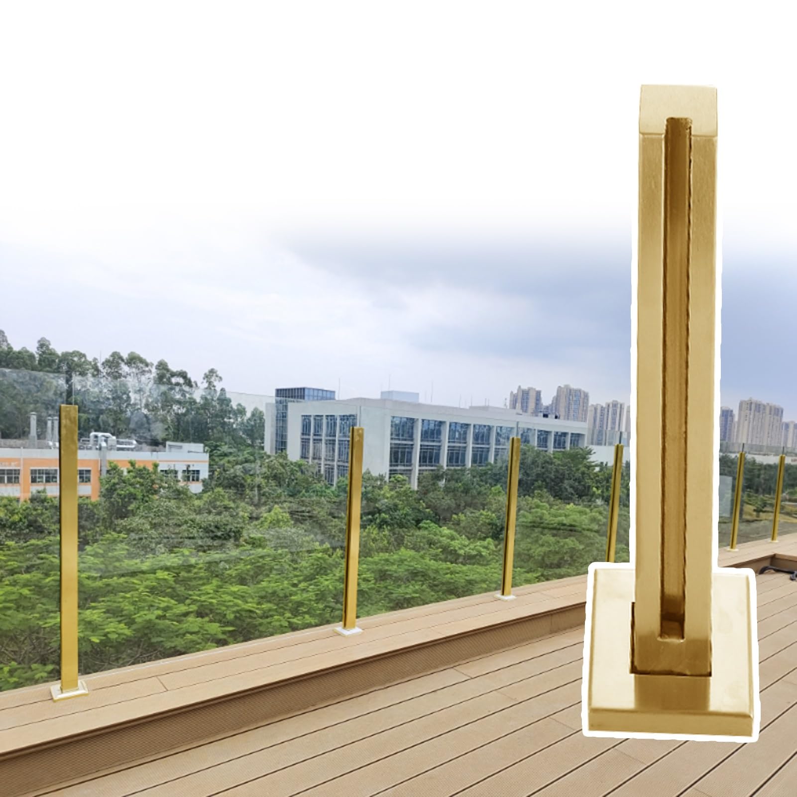 Postes de balaustrada de alta resistencia con kit guardarraíl ajustable para panel de terraza