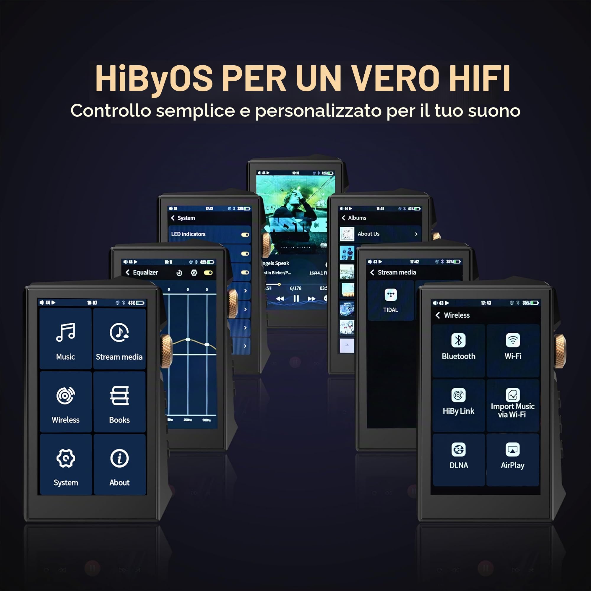 Hidizs AP80 PRO MAX Lettore MP3 con Bluetooth, WLAN, Streaming Hi-Res, DLNA e AirPlay Wireless, Due Chip DAC ES9219C, DAP, MQA 16X, DSD256256 nativo e PCM 32bit/384kHz, Supporto SD fino a 2 TB, Verde
