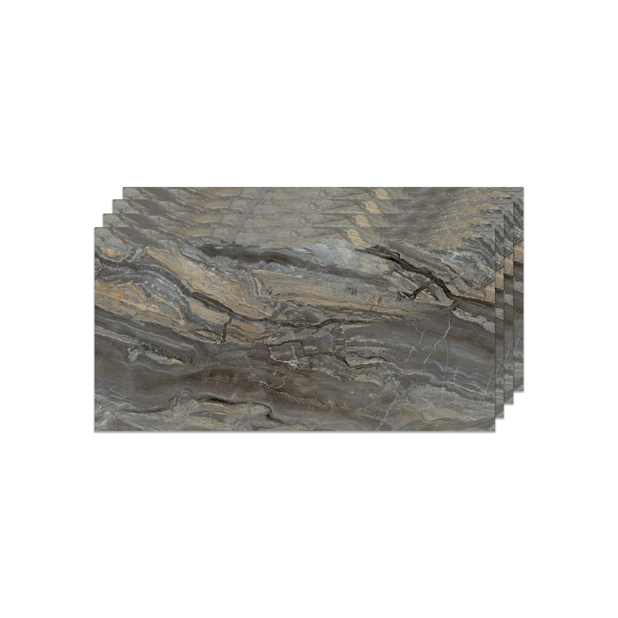 IZODEKOR Pvc Wall Panels 120x60 cm, Splashback for Kitchen, Shower Walls Panels for Wet Area, Waterproof and Heat Resistant | Smoky Brown