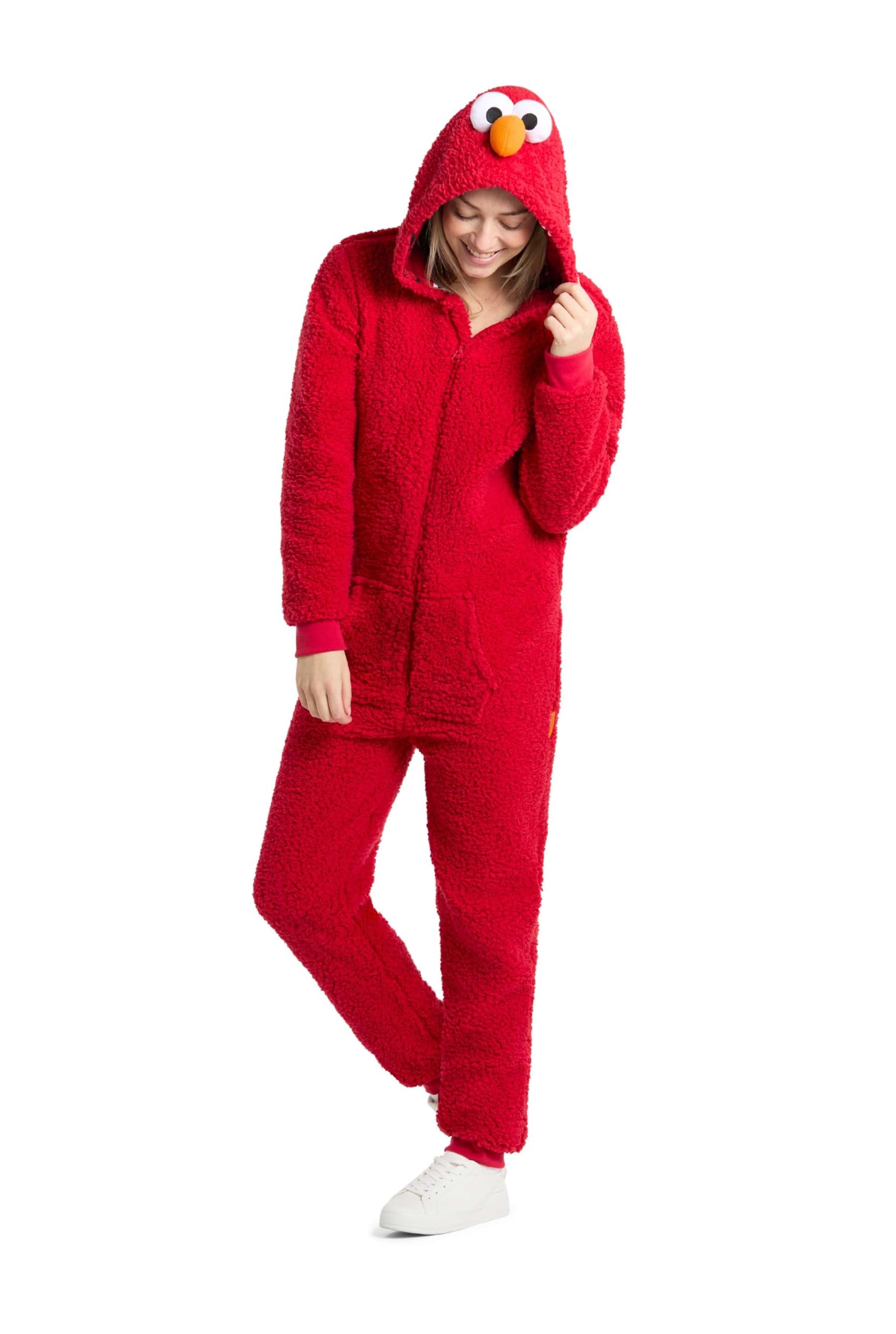 OppoSuits Einteiler für Erwachsene, Unisex – Sesamstraße, einteiliger Pyjama – lockere Passform – inklusive Taschen