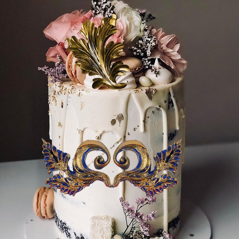 3D Baroque Vintage Silicone Fondant Moule Rétro Relief Cuisson Bricolage Décoration Moules En Silicone Motif Cadre Pour Décoration De Bordure De Gâteau, Chocolat, Fondant, Savon (Blanc