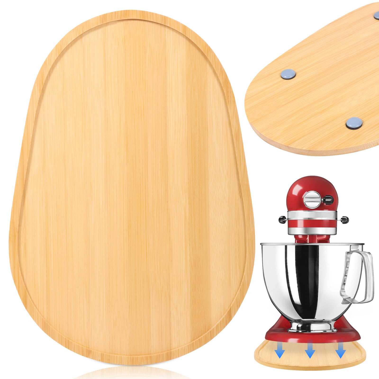 Nzwbshssp Wood Mixer Slider Compatible With 5-7 Qt Stand Mixer Kitchen Countertop Storage Mover Sliding Caddy Blender Slider Mat For Stand Blender Accessory Attachment