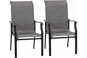 MFSTUDIO Sling Back Patio Chairs Stackable