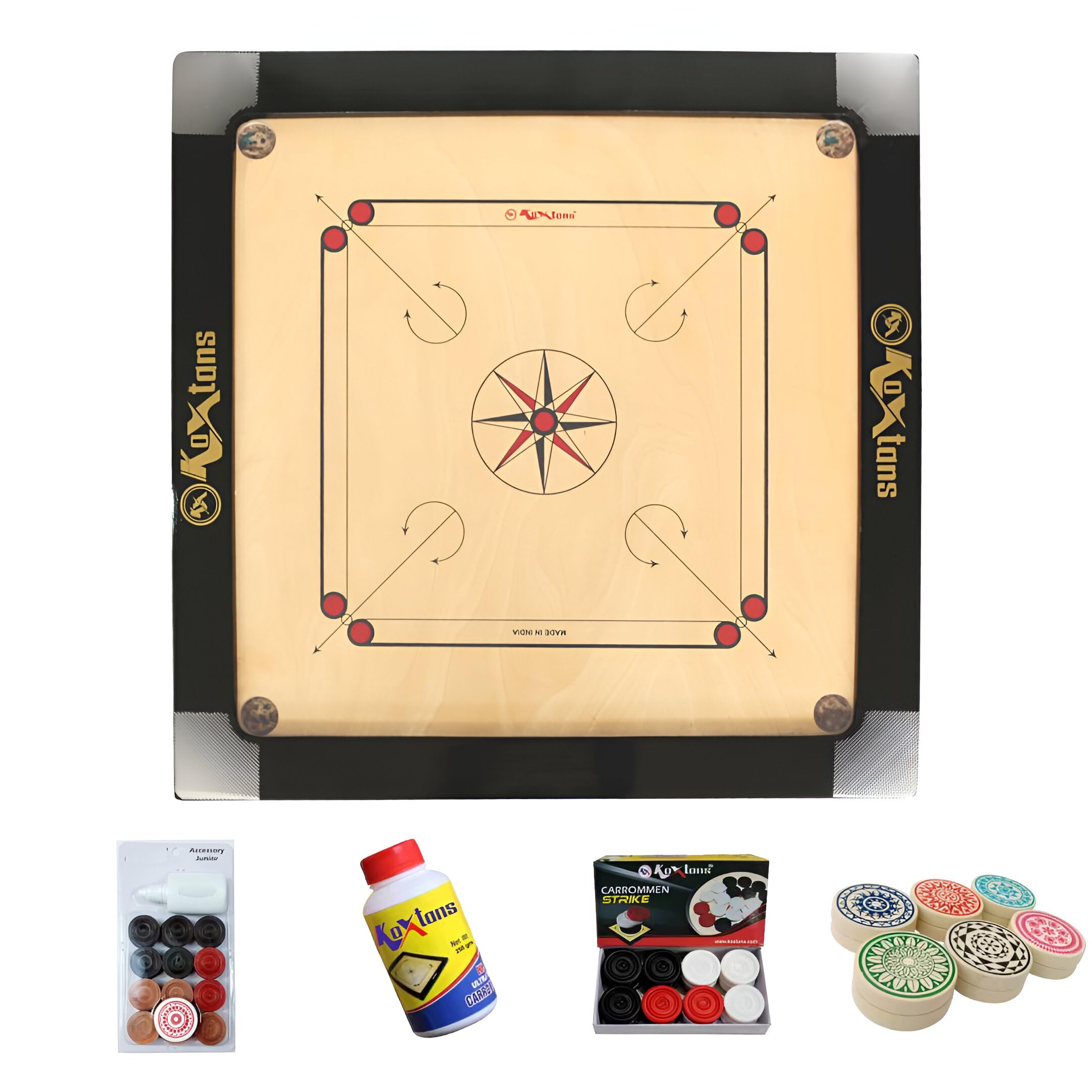 Buy KOXTONS - Carrom Board 36 INCH Full Size with 3" Border (Super) with  STRICKER & Accessories. Online at Low Prices in India - Amazon.in