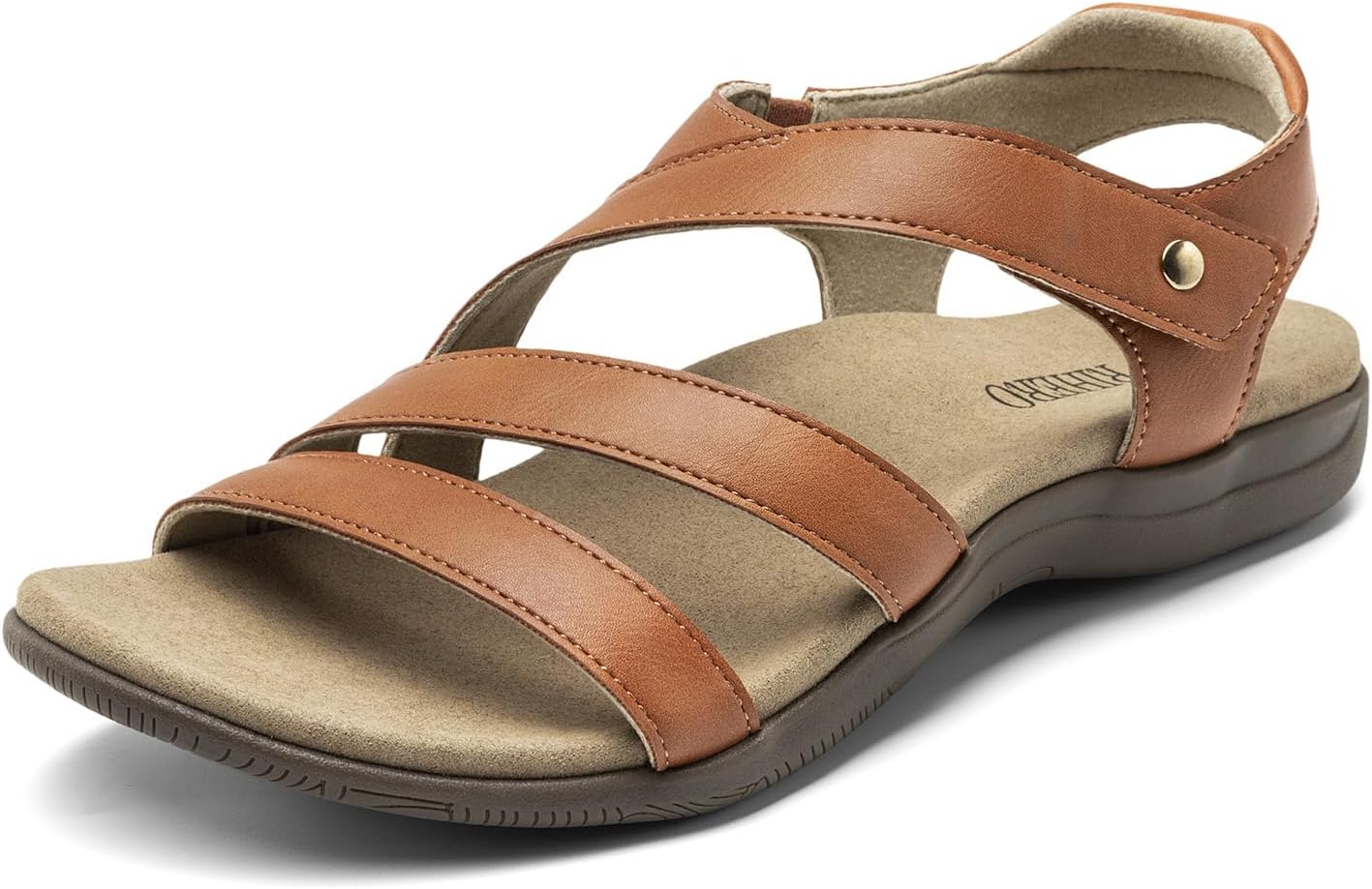 Rihero Orthopedic Arch Support Sandals for Women Comfortable Walking Casual Adjustable Orthotic Flat Sandals