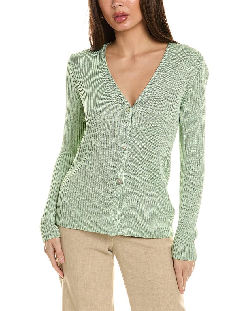 Vince Womens Ribbed Button Cardigan