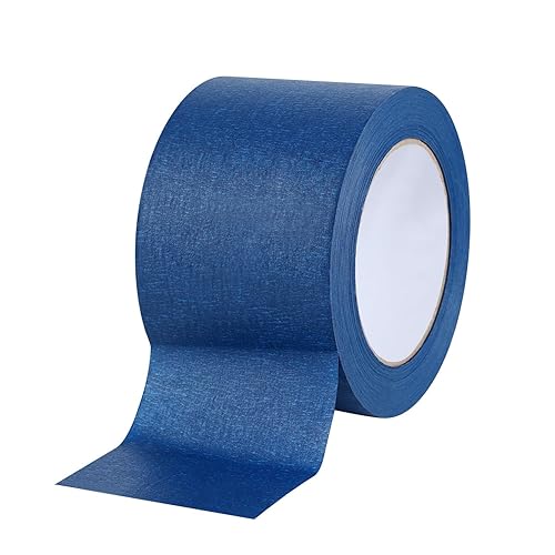 Lichamp Cinta adhesiva ancha de 3 pulgadas, 1 paquete de cinta azul para pintores, papel de enmascarar azul, 3 pulgadas x 55 yardas x 1 rollo