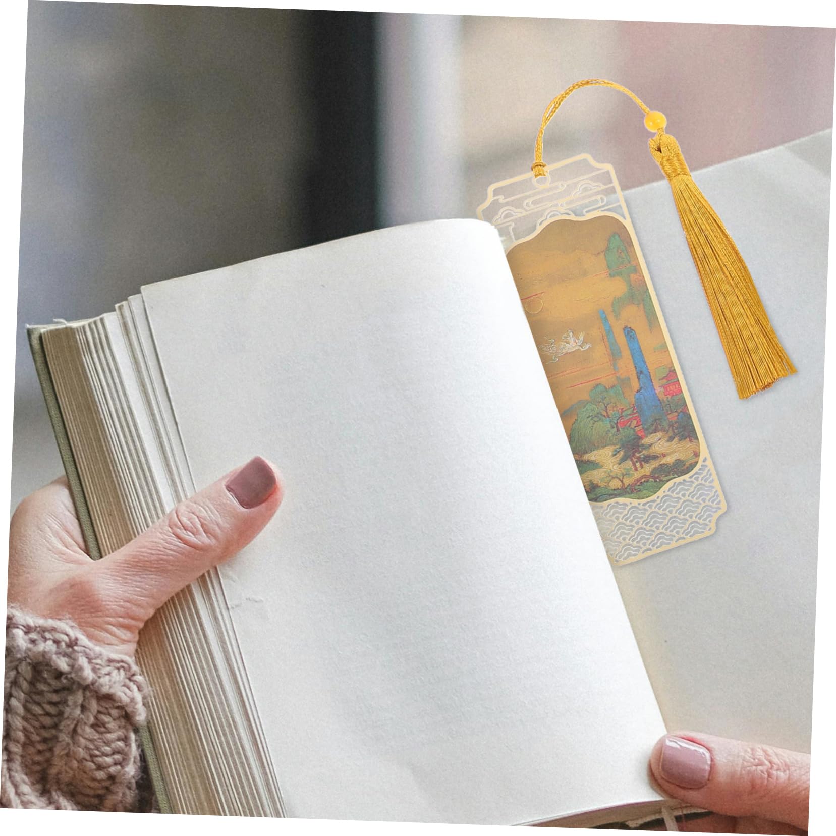 Chinesisches Buch Lesezeichen Lesezeichen Kreatives aus Eisen mit Anhänger Wiederverwendbares Antikes im Klassischen Stil Vielseitige Seitenmarkierung
