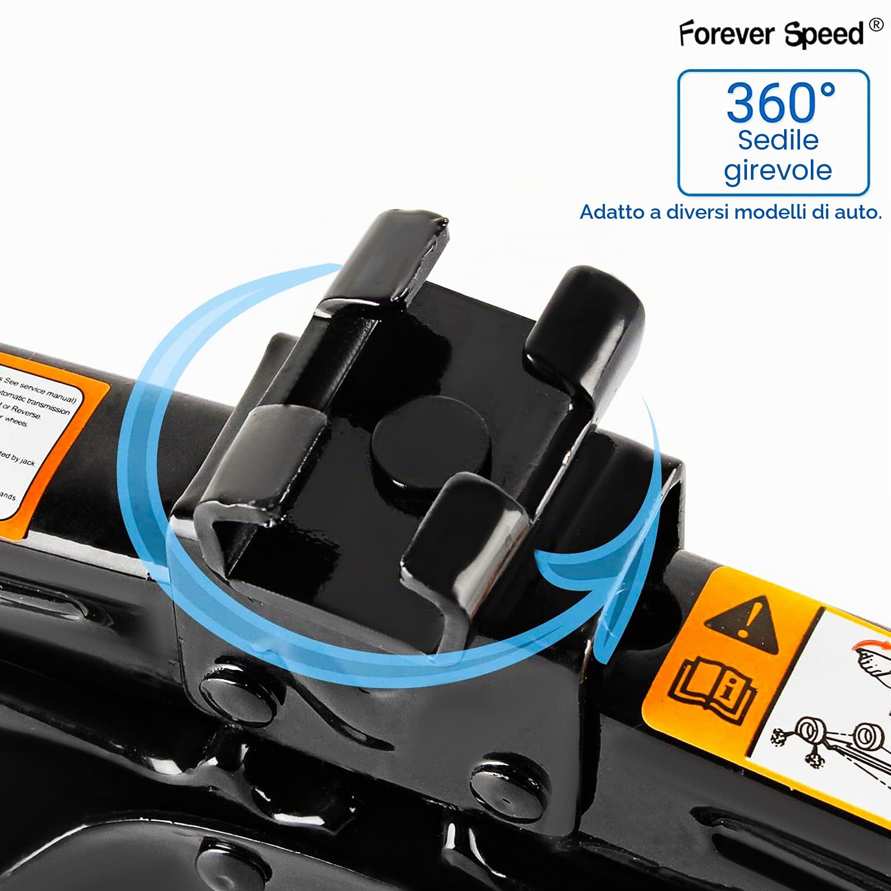 Forever Speed Meccanico Cric a pantografo Cric a manovella Sollevatore Auto Cambio gomme Attrezzo Sollevatore a Forbice Manovella (Nero, 1.5T)