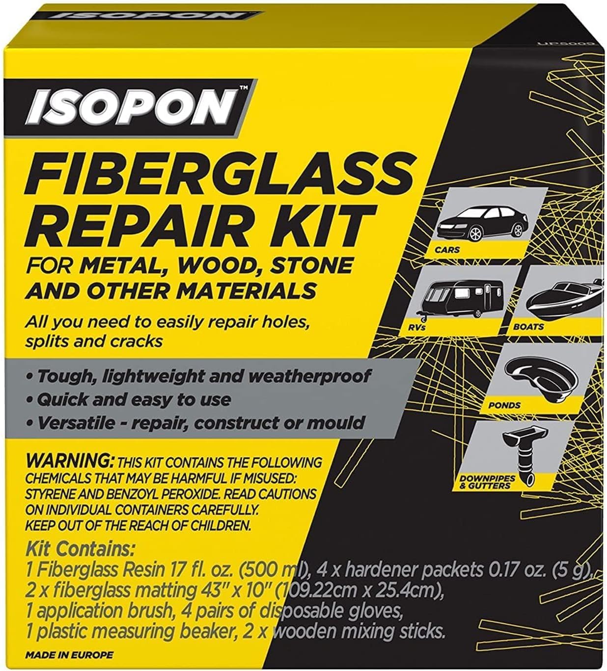 Isopon Fiberglass Repair Kit, Up5009 Amazon.ae Automotive