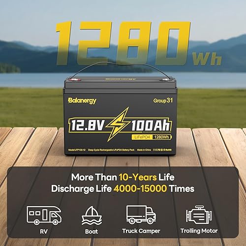 Miniatura 3 de Batería de litio LiFePO4 de 12 V 100 Ah, baterías de litio de 12 voltios grupo 31 protección a baja temperatura BMS de 100 A integrada, hasta 15000