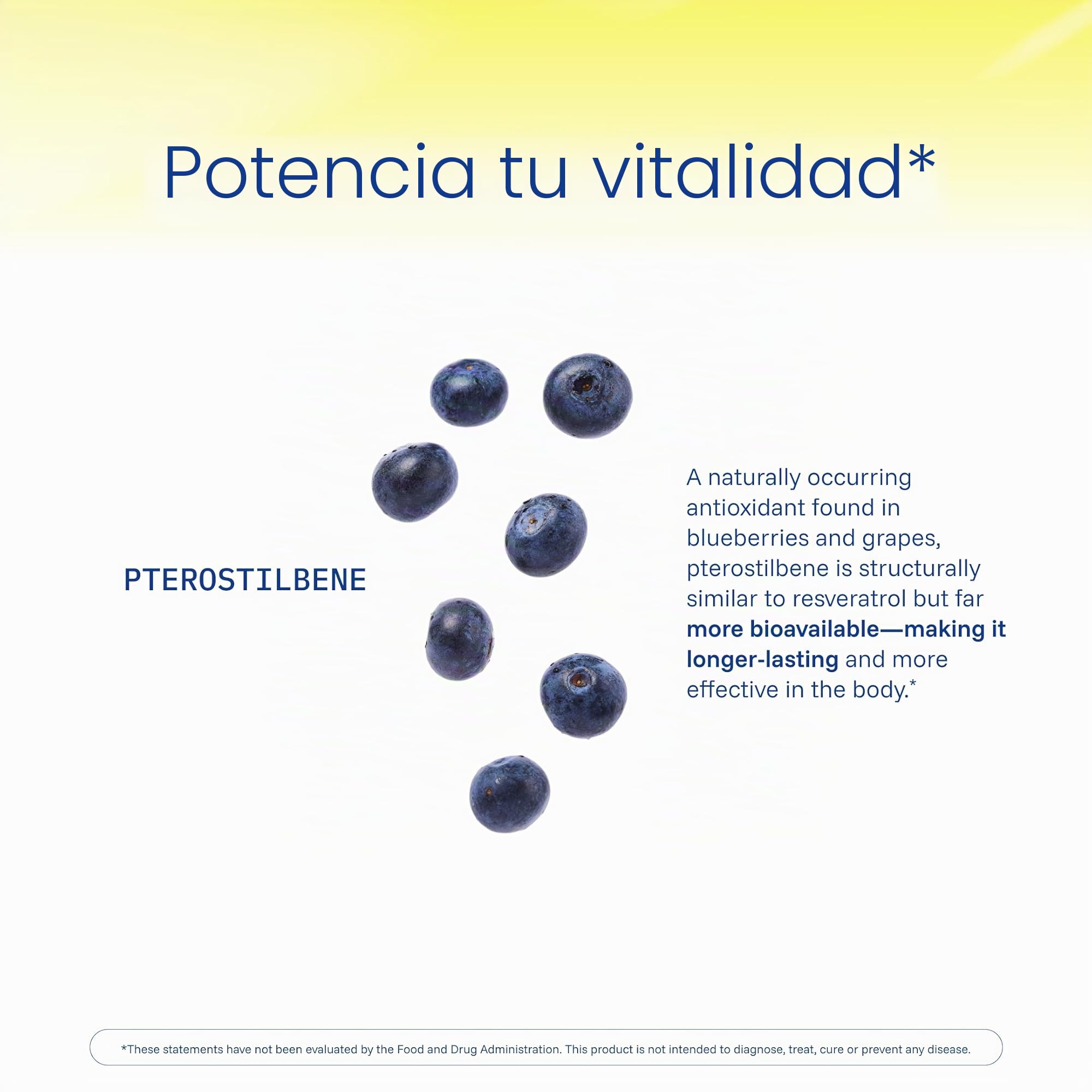 Suplemento de pterostilbeno (250 mg, 60 cápsulas) | Antioxidante clínicamente probado, probado por terceros para la salud del corazón y el cerebro | Activa genes de longevidad