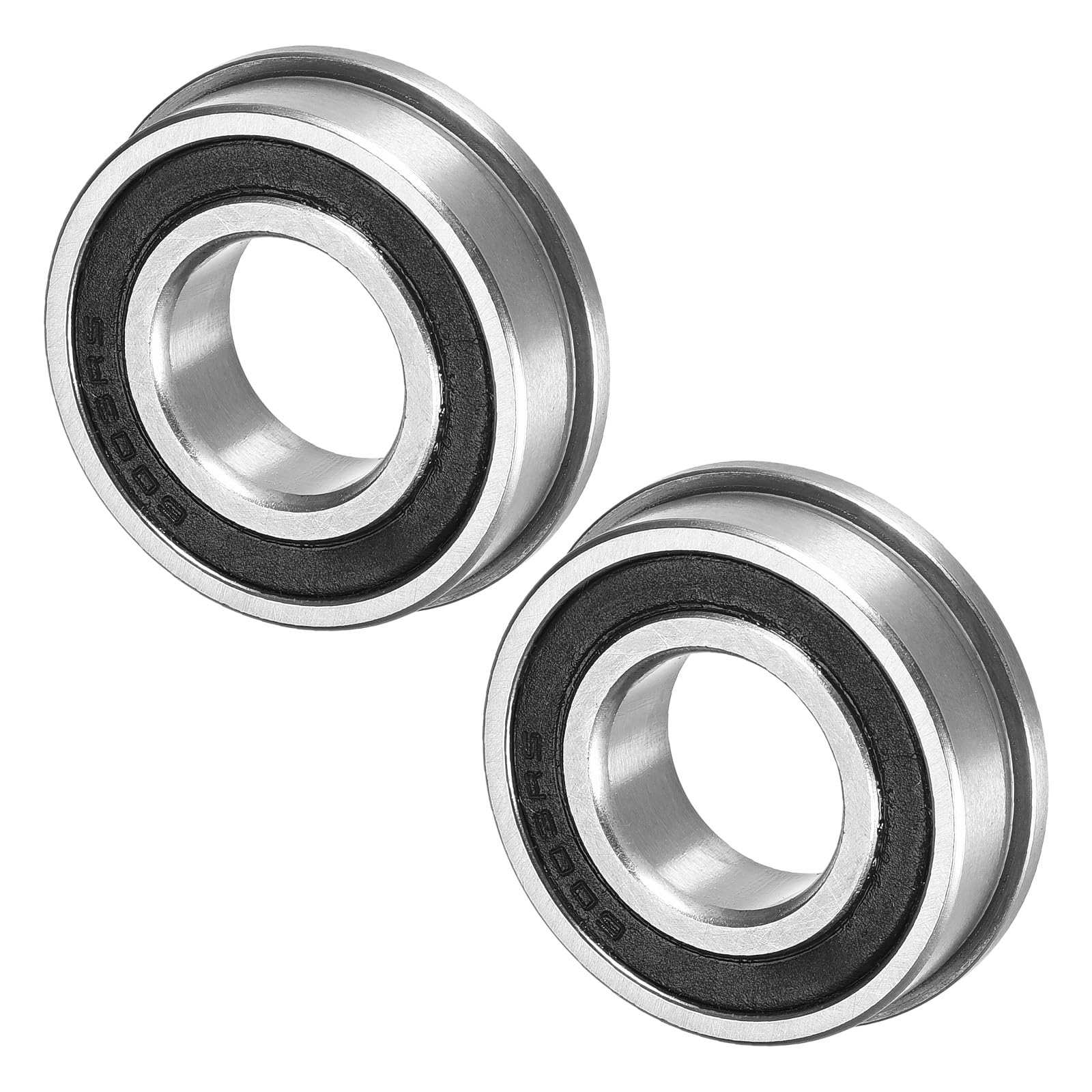 M METERXITY 2-Pack F6003-2RS Flanged Ball Bearing, 17mm x 35mm x 10mm Double Rubber Seal Chrome (GCr15) Steel Deep Groove Ball Bearings for