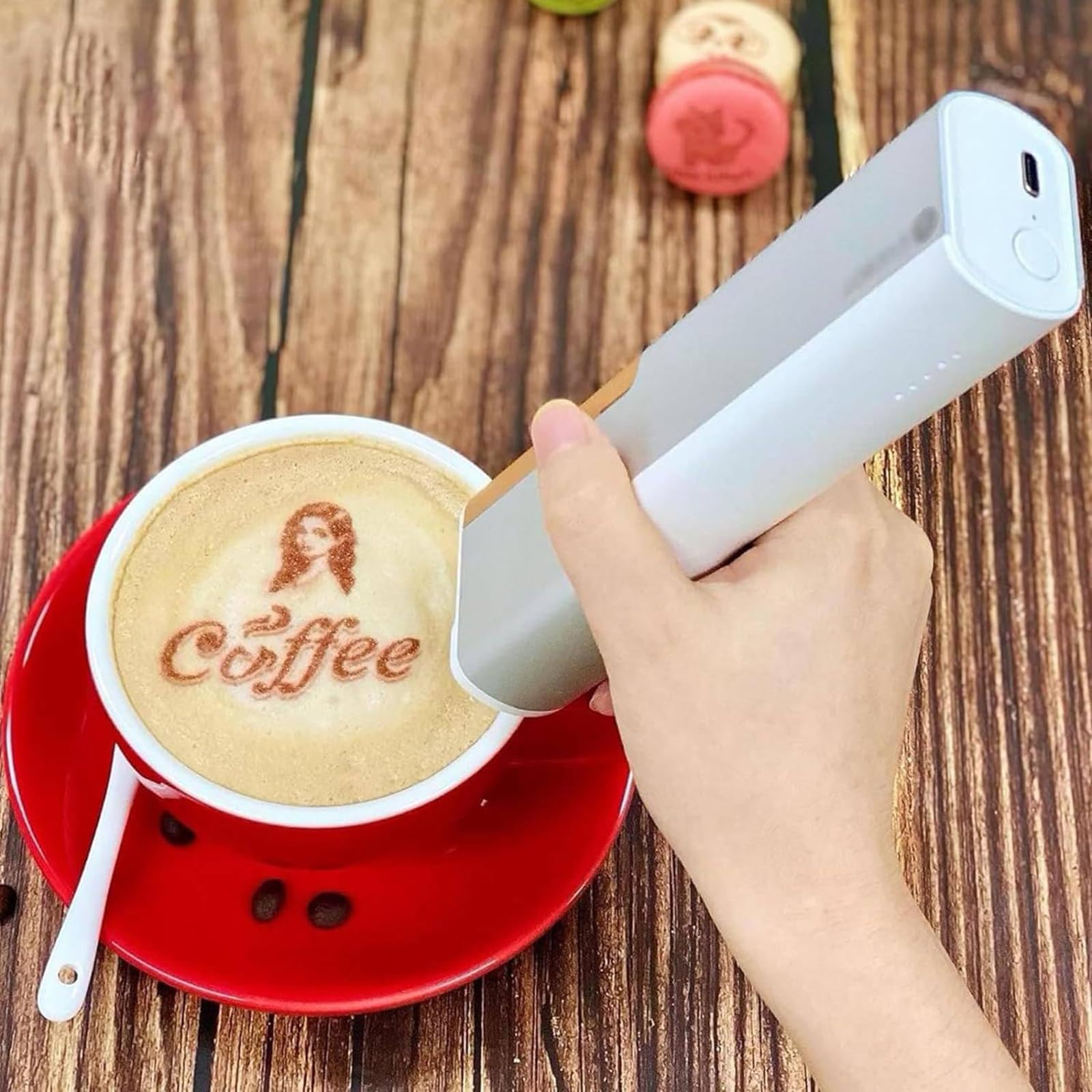 Bolígrafo portátil de inyección de tinta comestible con función de memoria, tipo C y Bluetooth para manualidades de tartas y café