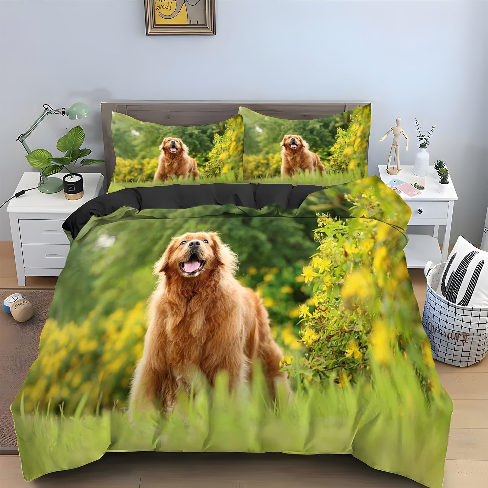 Housse de couette 240 x 260 cm animal ensemble de literie 3 pièces microfibres douce