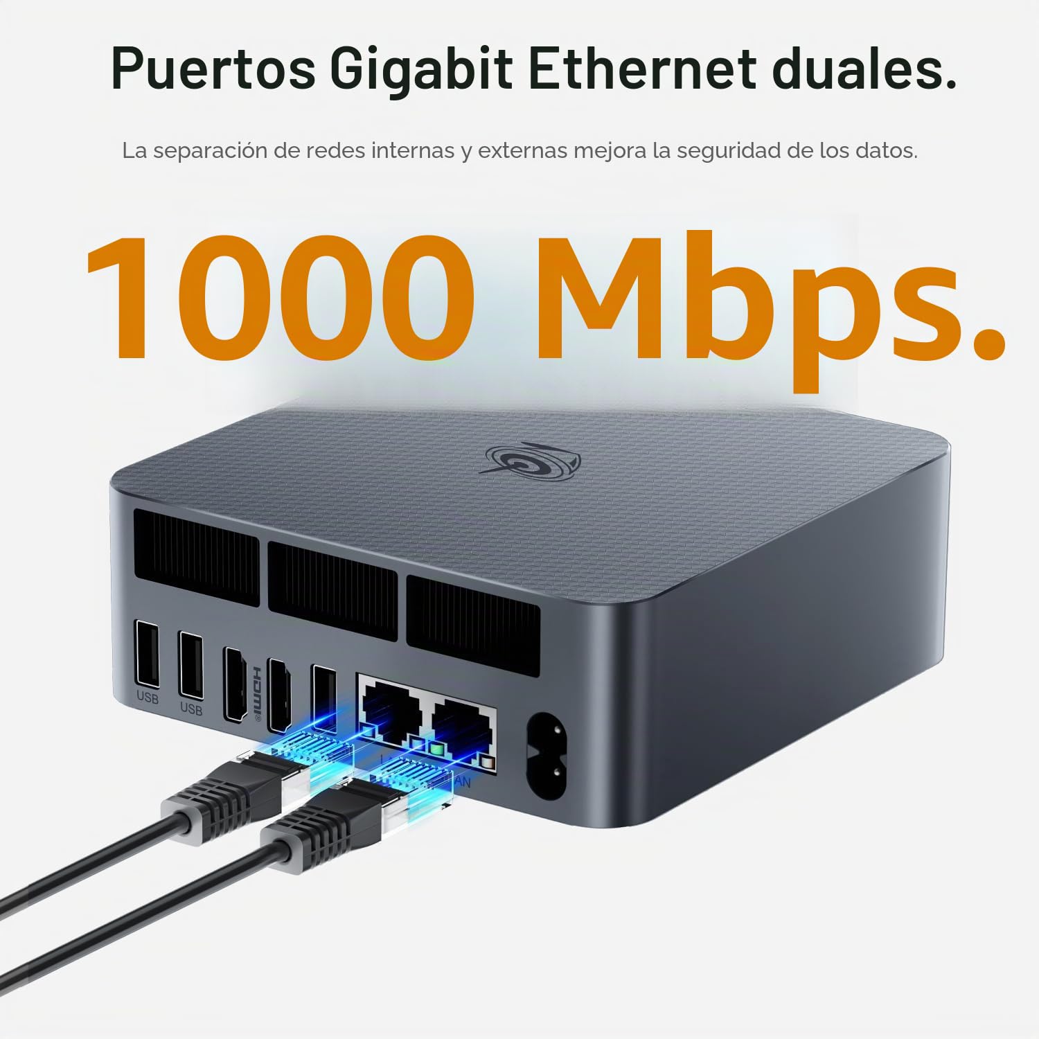 Beelink EQR5 Mini PC, AMD Ryzen 5 5500U (6C/12T, hasta 4.0 GHz), Mini PC de Escritorio con 16 GB de RAM DDR4, SSD NVMe M.2 2280 de 500 GB, Doble Puerto Ethernet LAN/WiFi6/4K para Uso Profesional | (6C/12T, hasta 4.0 GHz), Mini PC de Escritorio con 16 GB d