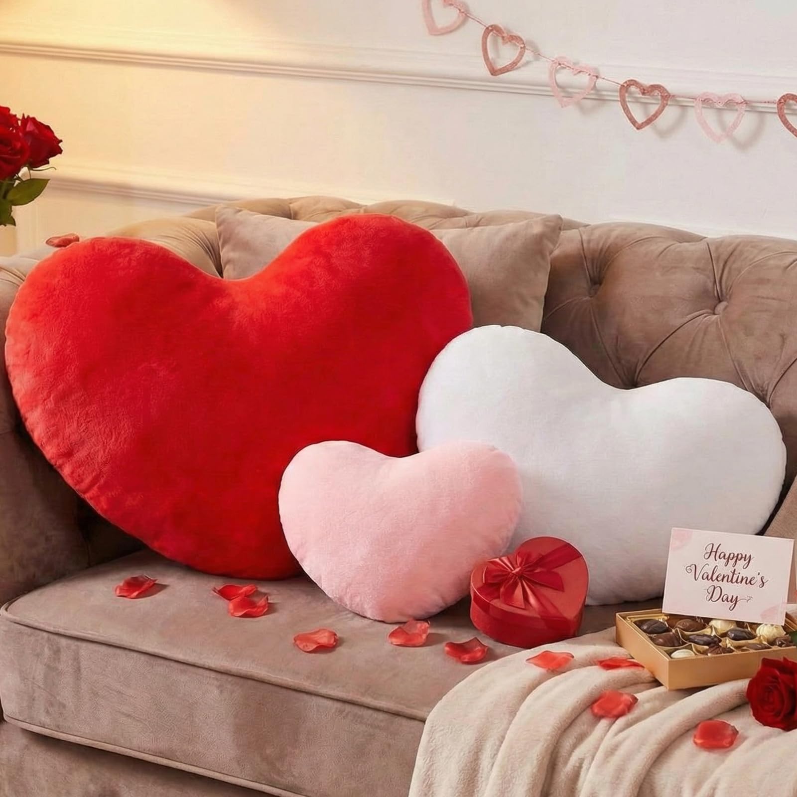 Amazon.com: Yuntau 3 Pcs Valentine's Day Decorations Heart Pillow