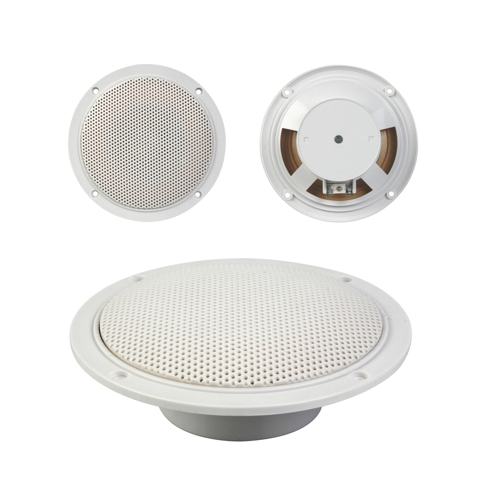 Velleman VDSWPS5N Dual Water-Resistant Cone Speaker Set with Grids, 80 W, Multi-Colour, 5-Inch