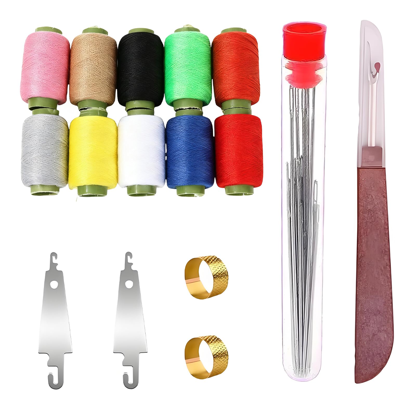 Zhuomengyun 41 Pcs Sewing Needles Set, Portable Kit, Seam Ripper & Thimbles