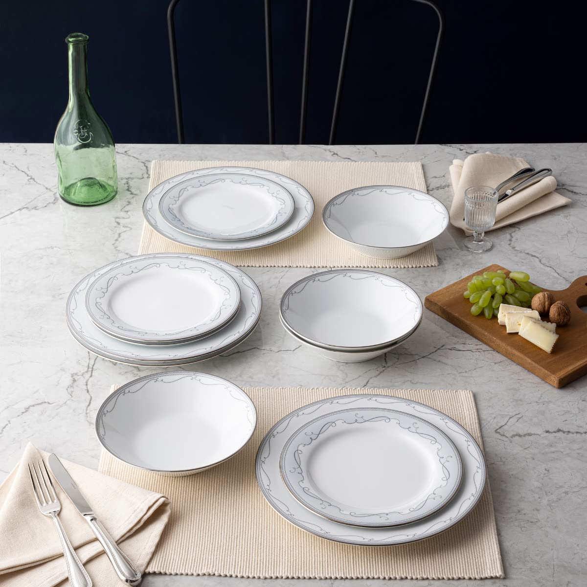 Amazon.com | Noritake Satin Flourish 12-Piece Dinnerware Set