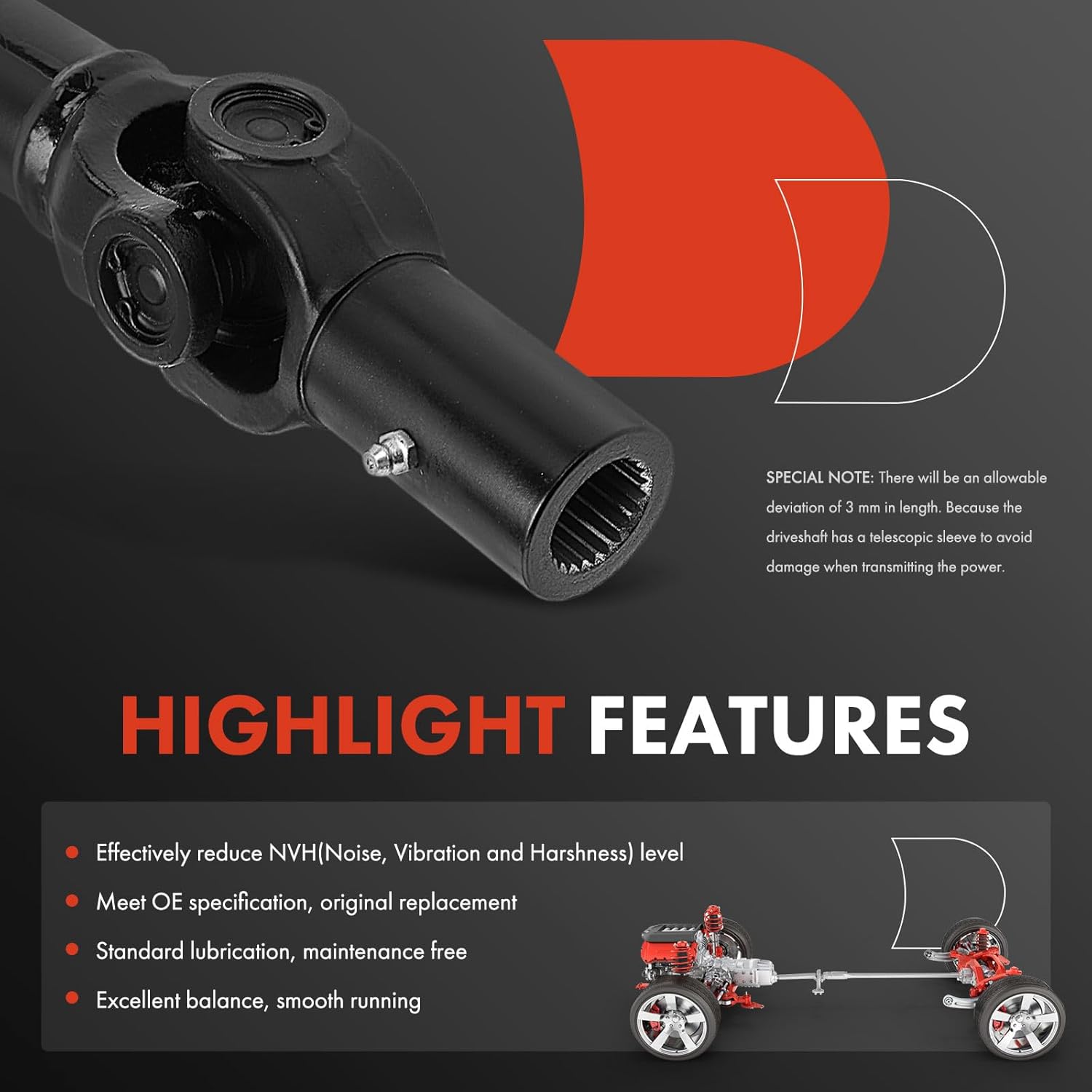 A-Premium Rear Complete Drive Shaft Prop Shaft Driveshaft Assembly Compatible with Polaris RZR Pro XP 2020, RZR PRO XP 4 2020