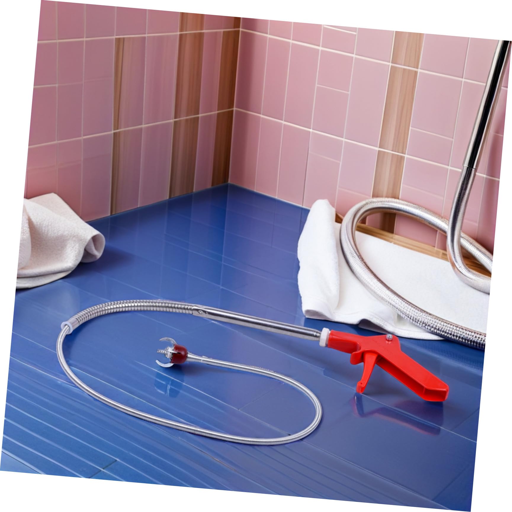 PRETYZOOM Serpiente De Inodoro De 130 Cm Garra De Cuatro Puntas Para Desatascar Tuberías, Herramienta De Limpieza Doméstica Para Eliminar Obstrucciones Baños y Desagües