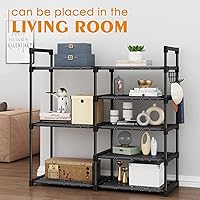 Vista 6 de Black Tubes Closet Shoe Rack, 5 Tier Oxford Fabric Shelf, Easy Assembly, Sturdy and Durable, Holds Up to 30 lbs