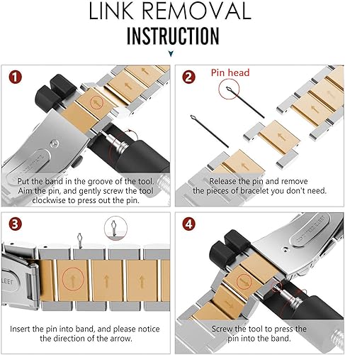 Vista 37 de Correas compatibles con Samsung Galaxy Watch de 1.81 pulgadas / Galaxy 3 de 1.772 pulgadas, correa de repuesto de metal de acero inoxidable para Azul