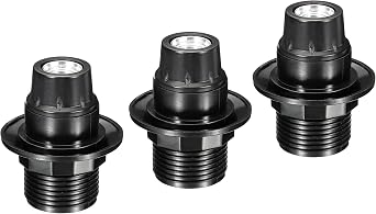 PATIKIL E14 Bulb Holder Light Socket, 3 Pack Screw Thread LED Bulb Lamp Holder for Pendant Lights, Black