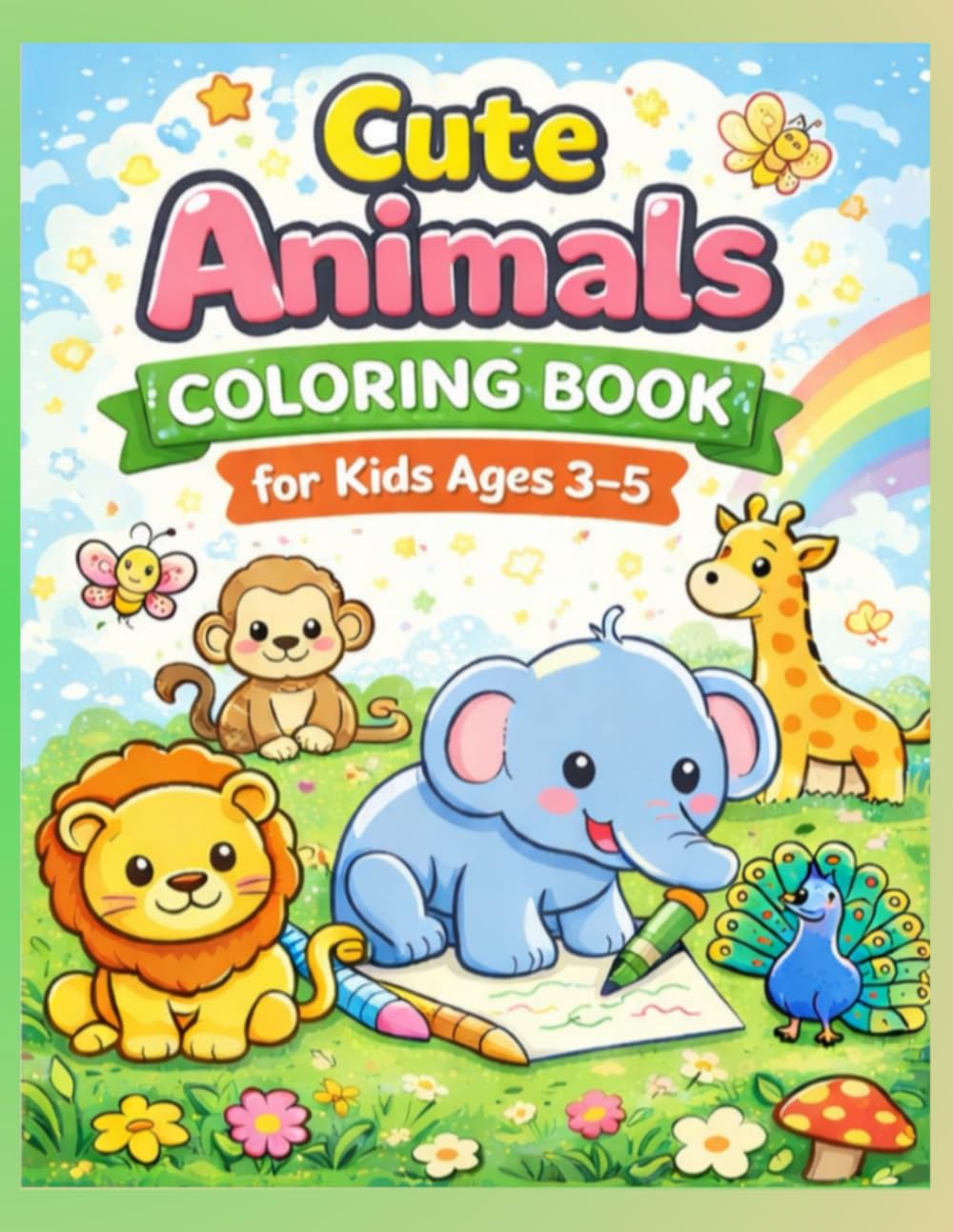 Cute Animals Coloring Book: For Kids Ages 3–5 | Big, Simple & Fun Coloring Pages