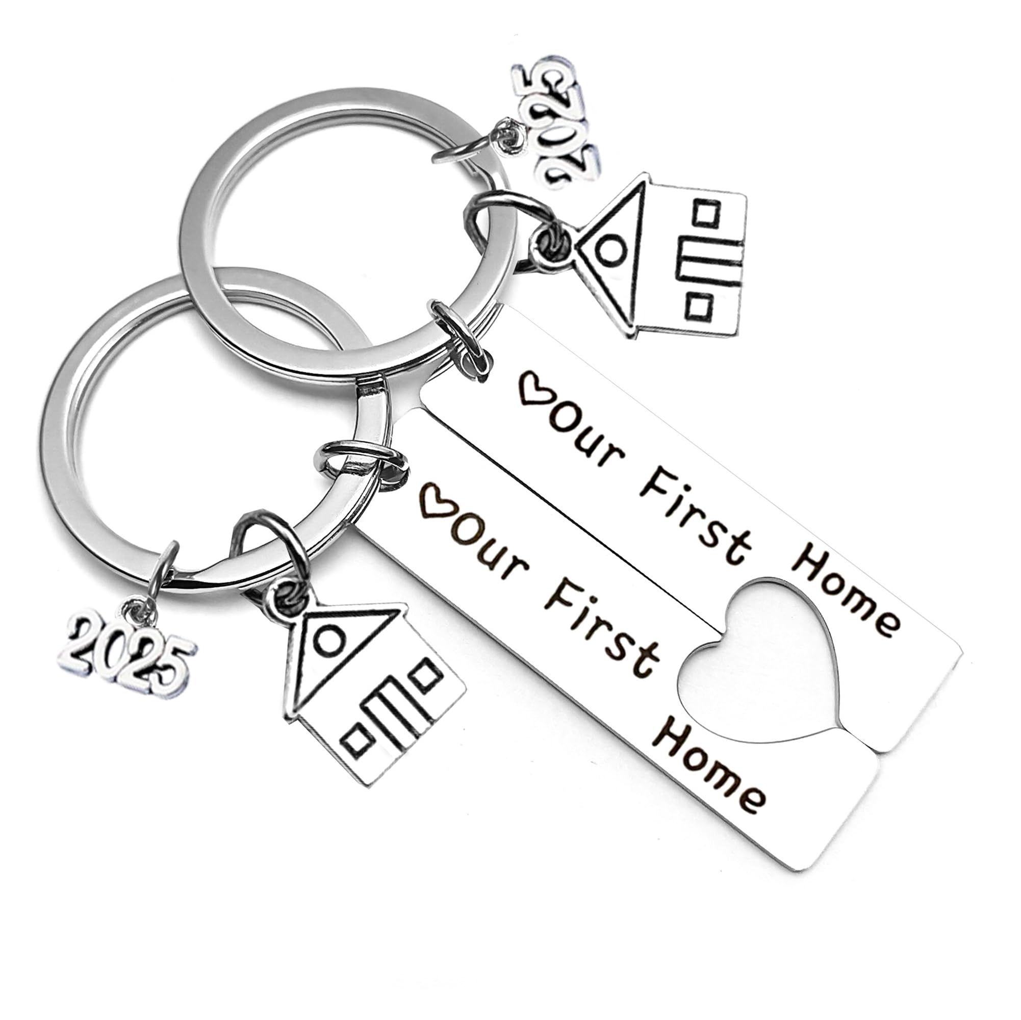 Portachiavi Coppia 'Our First Home' - Acciaio Inox, Regalo Inaugurazione Casa 2023 - Foto 6