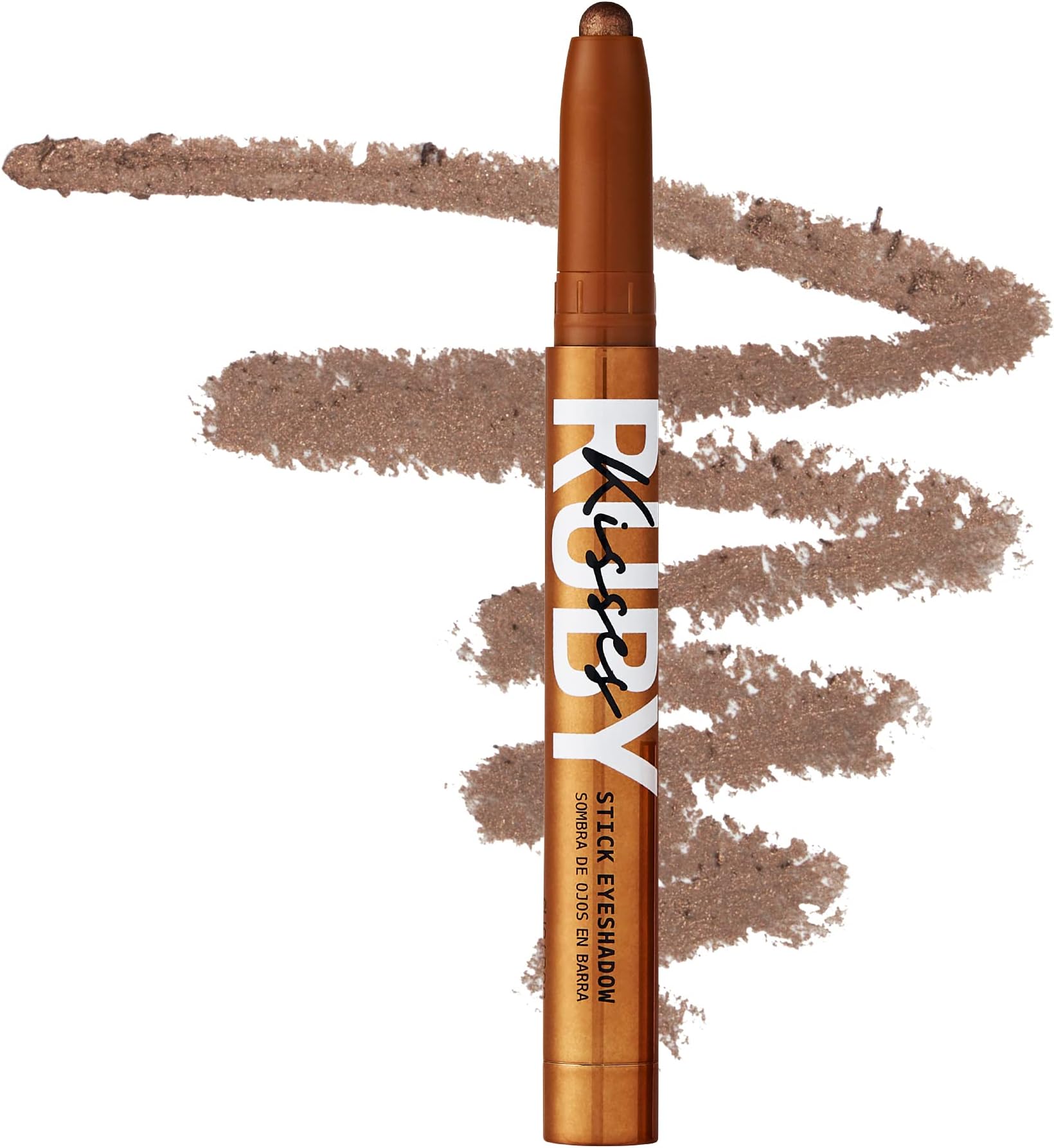 Ruby Kisses Eye Shadow Stick โ Crรจme Eyeshadow Makeup Multi-Stick, Long-Lasting Pearl Shimmer Crayon, Metallic Glitter Eyeliner, Highlighter Eyeshadow Pencil, Sharpener Included (Bronze Glam)