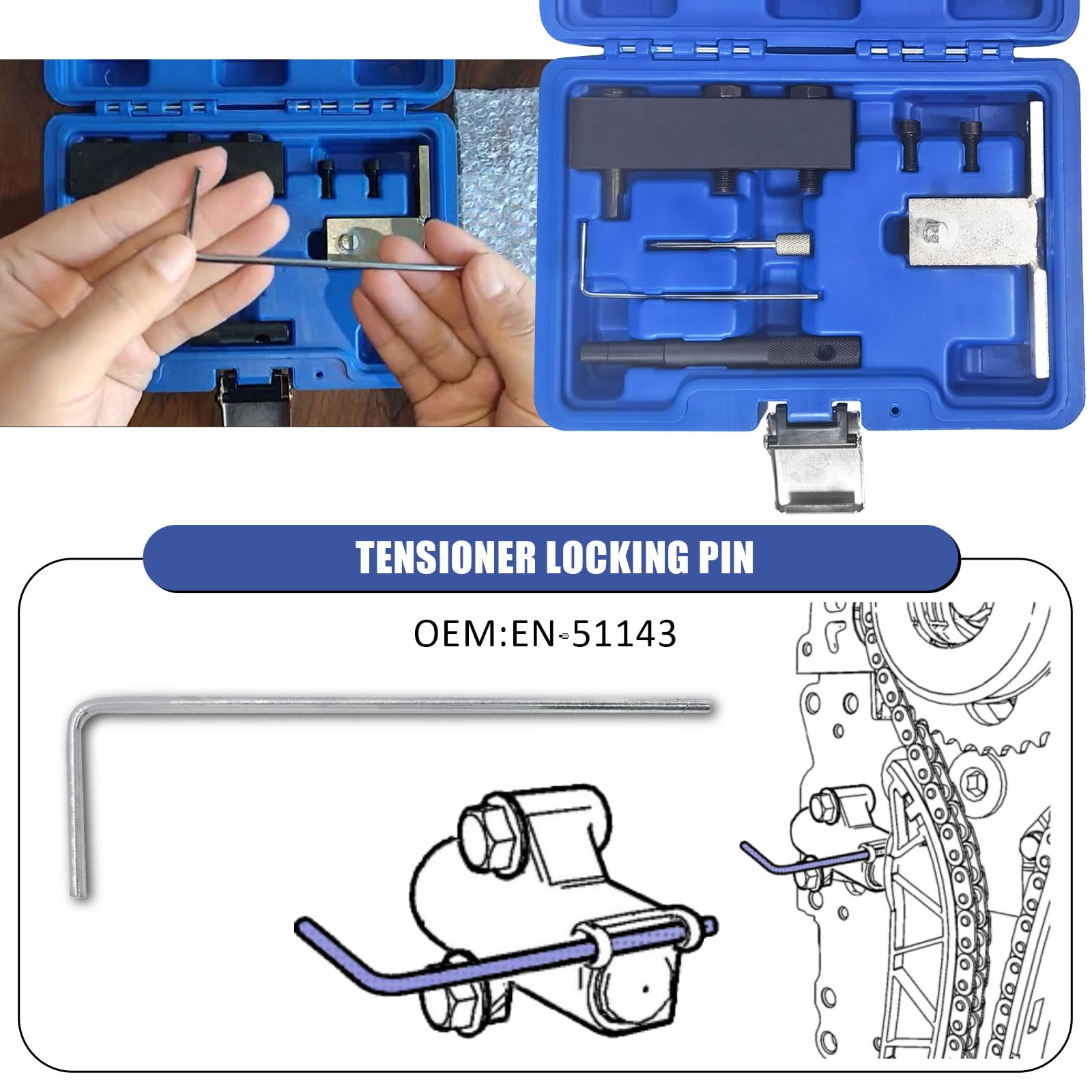Kit di strumenti per la distribuzione del motore, set di strumenti per cinghia di distribuzione, compatibile con motori diesel Vauxhall/Opel 1.6 Cdti LVL/B16DTH, LVL/B16DTJ, LVL/B16DTN,
