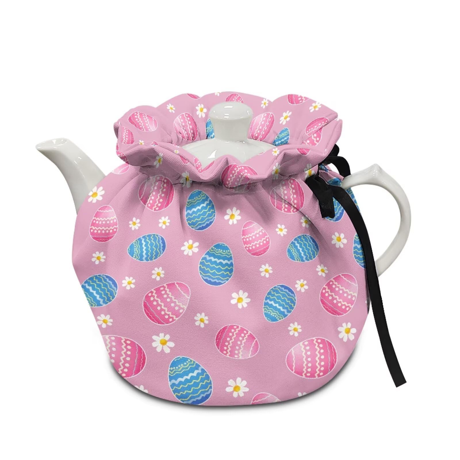 Easter Eggs Tea Cosy Portable Insulation and Keep Warm Teapot Cozy Breakfast Warmer Insulated Kettle Cover for Home Kitchen Decor Tea Cozies Both Sides Can Be Used