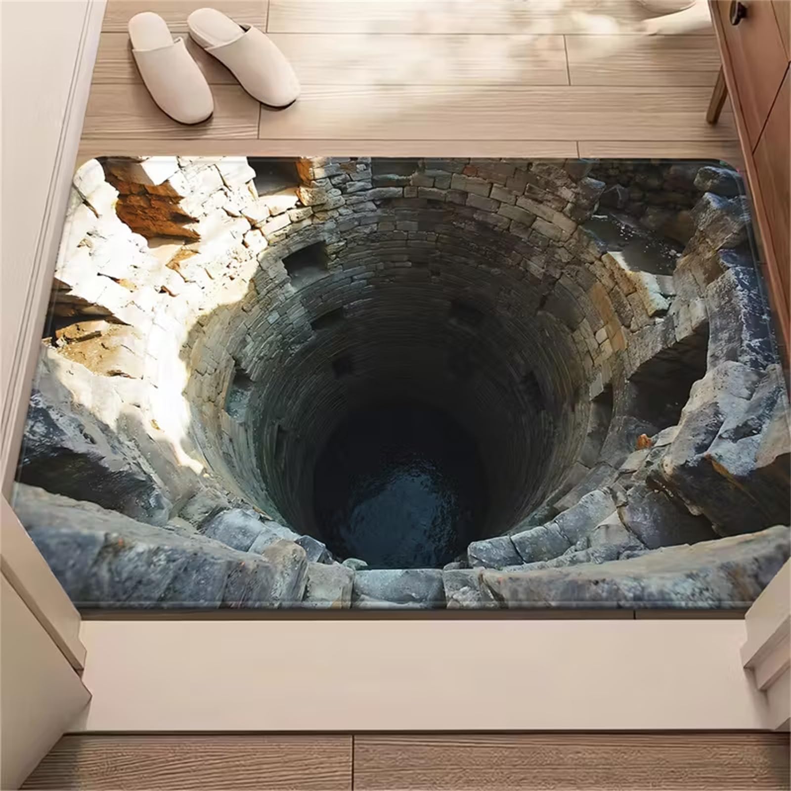 GAENZA Paillasson 3D À Effet D'illusion D'optique, Tapis Antidérapant
