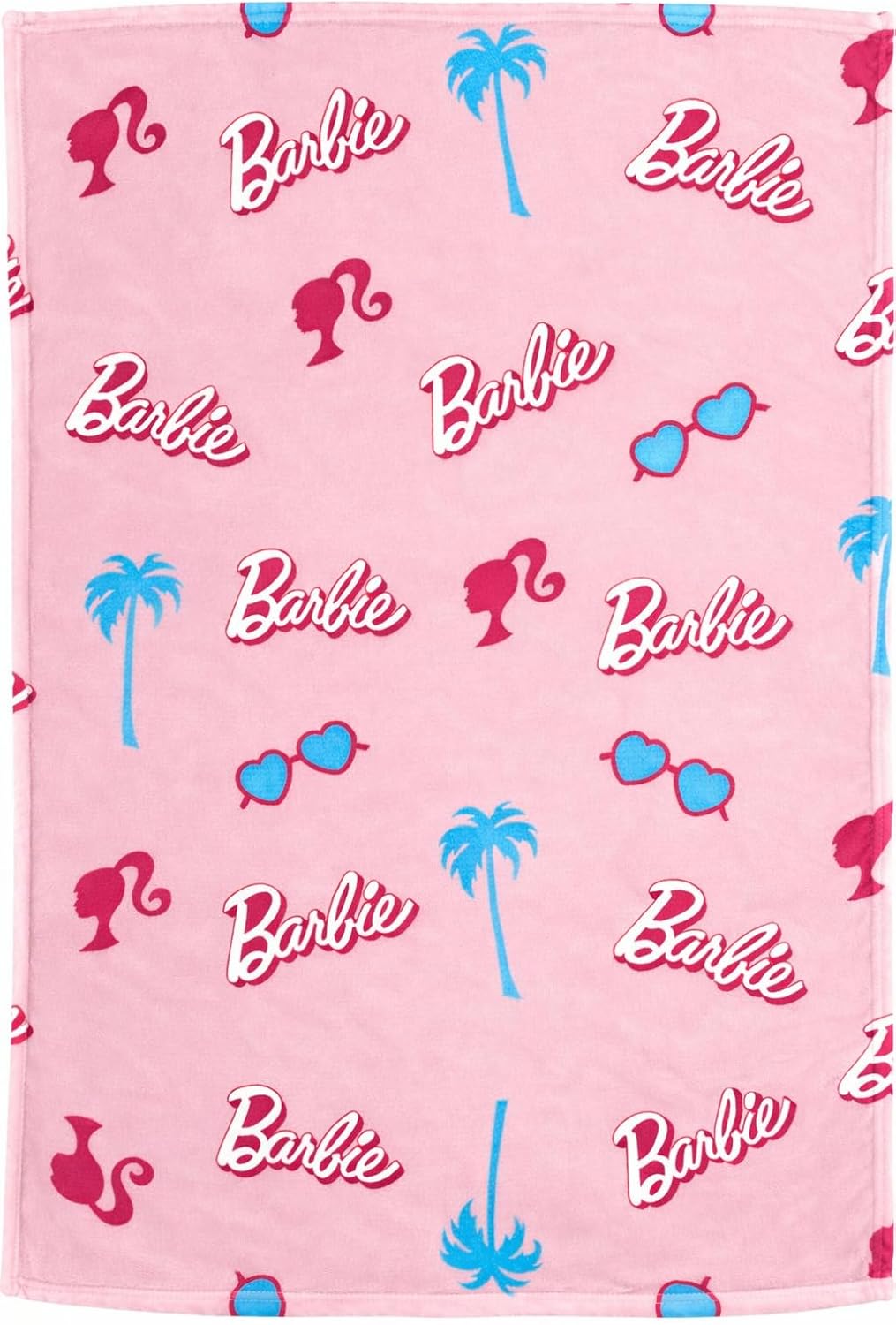 Barbie Blanket (Baby/Toddler) | Barbie Fleece Throw Blanket | 30" x 40" Barbie Baby/Toddler Blanket Soft Plush Fleece | 30" x 40" / 2.5 Feet x 3.3 Feet | Pink/White | Officially Licensed