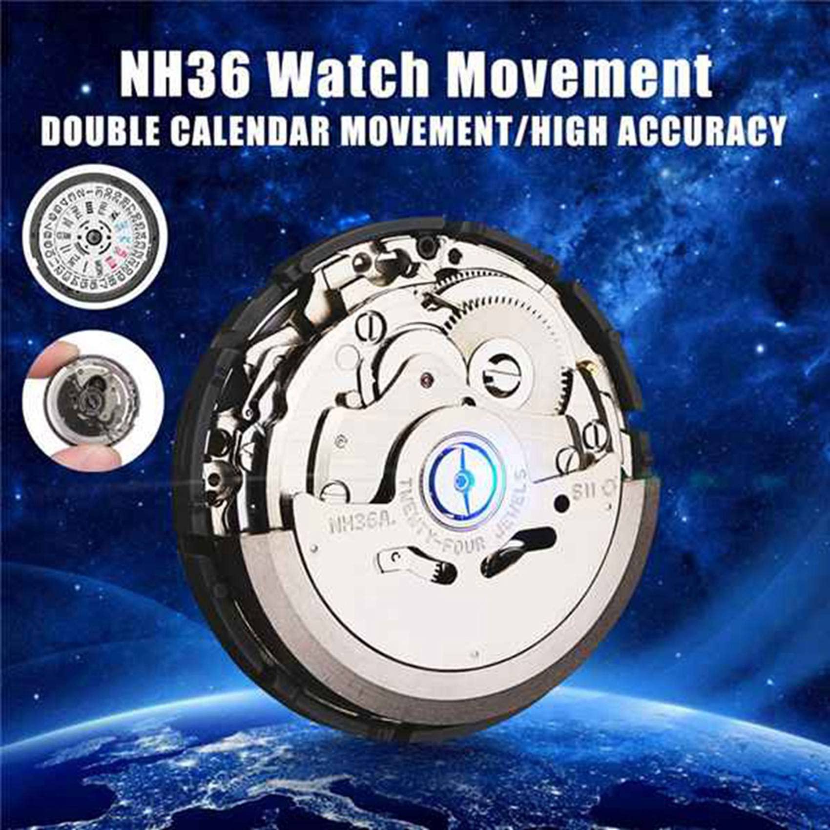 2 x automatyczny mechanizm zegarowy zegarek męski części mechaniczny mechanizm zegarowy NH36 mechanizm zegarowy akcesoria zegarek zamiennik akcesoria