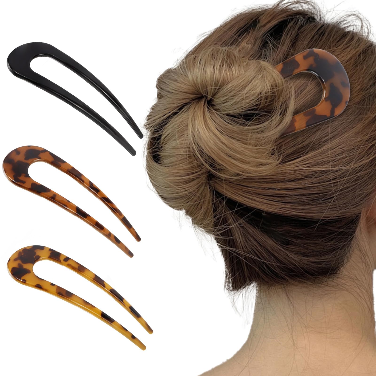 Black Hair Pin Chignon Bun Twist Hair Accessory for Women Secure Hold SWIRL Hair Bun Clip-in Updo Braided China Bun Chignon  main image 4