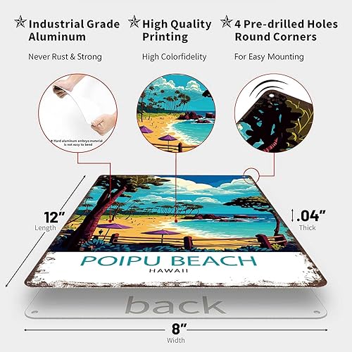 Miniatura 2 de Funny Signs Poster 8x12inch Aluminum metal Tin Sign Poipu Croatia Wall Art Decoration Painting For Home Room Office Decor
